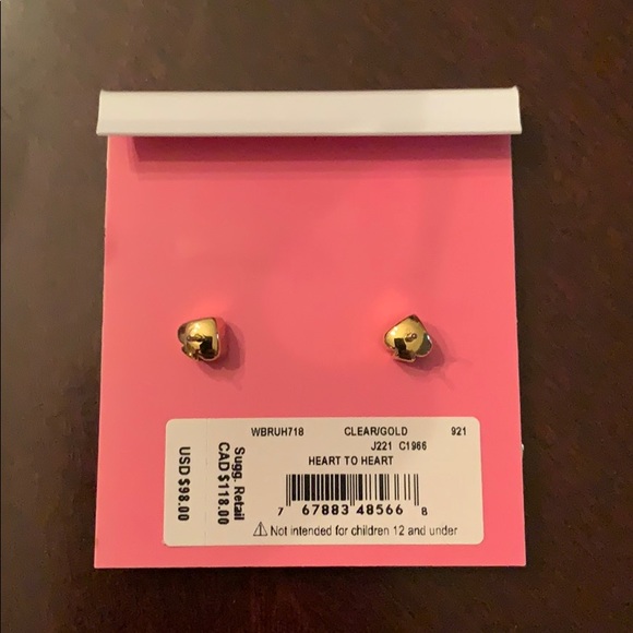 Kate Spade Triple Heart Drop Earrings, Gold - Picture 4 of 5